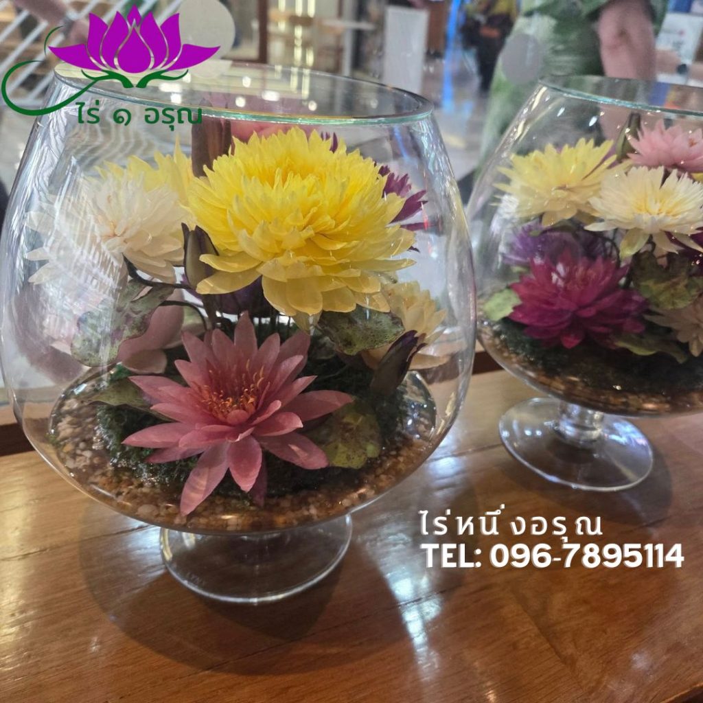 ดอกบัวในโถแก้ว
